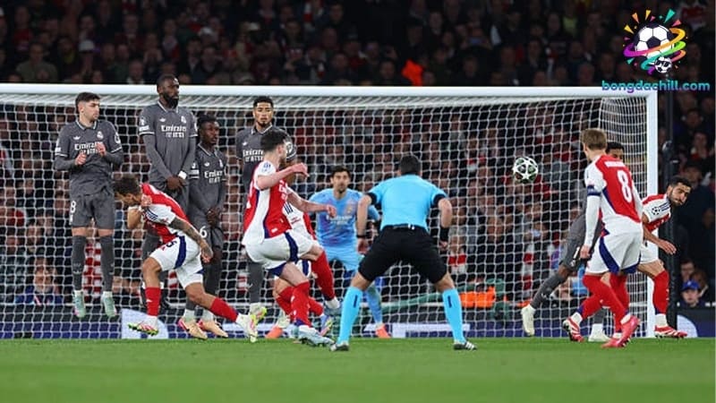 Declan Rice trận Arsenal vs Real Madrid
